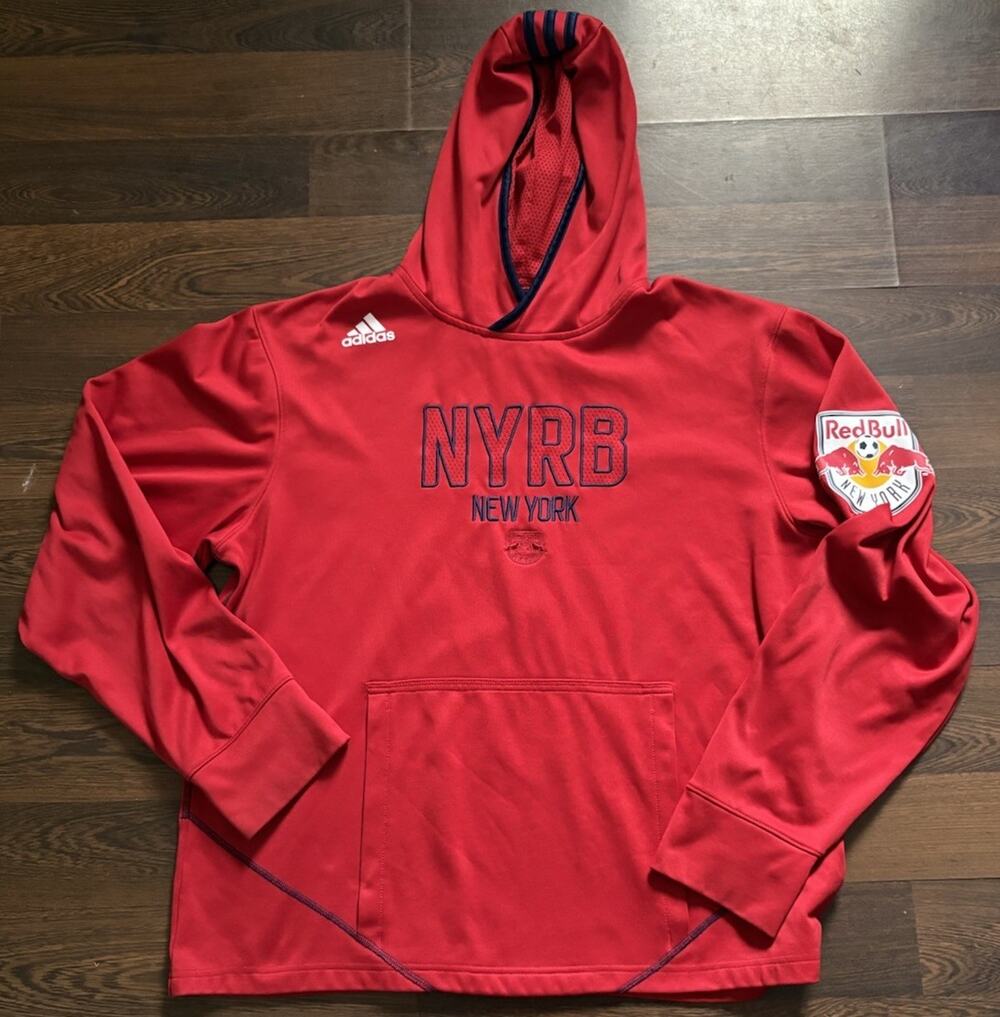Rare Find Adidas Red Bull New York Red Men's Hoodie Size L A6N004 2014